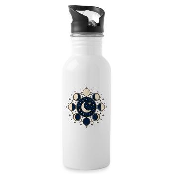 Mondphasen Kreis Sterne Astronomie Vektor Shirt - Trinkflasche mit integriertem Trinkhalm - Weiß - Rechts