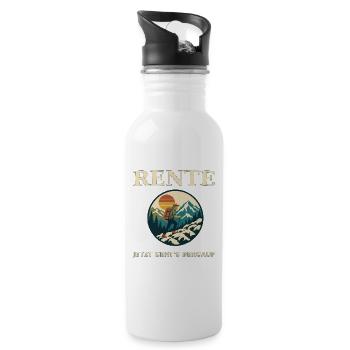 Rente Bergauf Abenteuer - Trinkflasche mit integriertem Trinkhalm - Weiß - Rechts