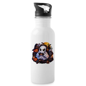 Halloween Gamer Geist: Hol dir den Style jetzt! - Trinkflasche mit integriertem Trinkhalm - Weiß - Rechts