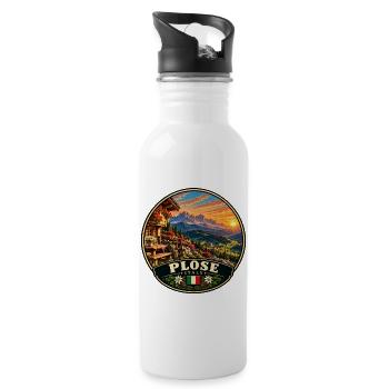 Wandern in den Dolomiten Italien Berge - Trinkflasche mit integriertem Trinkhalm - Weiß - Rechts