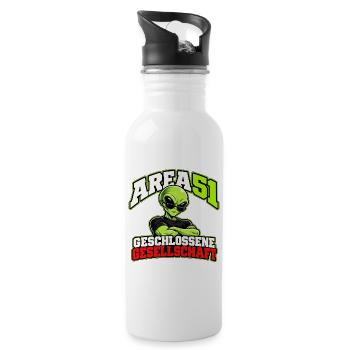 Area 51 – Geschlossene Gesellschaft - Trinkflasche mit integriertem Trinkhalm - Weiß - Rechts
