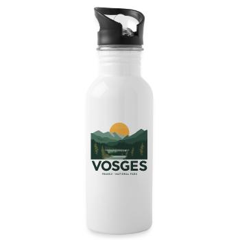 Vosges France National Park - Trinkflasche mit integriertem Trinkhalm - Weiß - Rechts