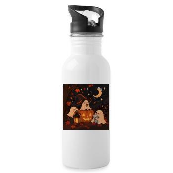 The Cozy Haunting - Trinkflasche mit integriertem Trinkhalm - Weiß - Rechts