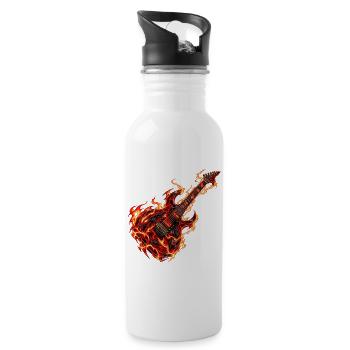 Inferno Dragon Gitarre - Trinkflasche mit integriertem Trinkhalm - Weiß - Rechts