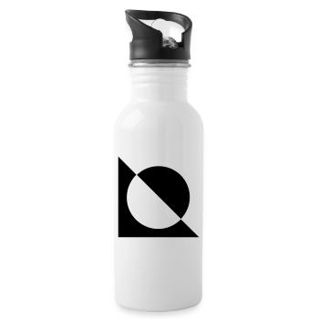 Black and white - Water bottle with straw - white - Right