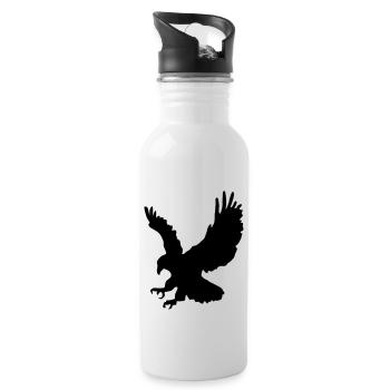 Swooping Jagd Adler - Trinkflasche mit integriertem Trinkhalm - Weiß - Rechts