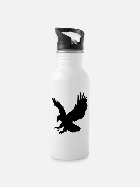 Piquée chasse Aigle - Gourde avec paille intégrée - blanc