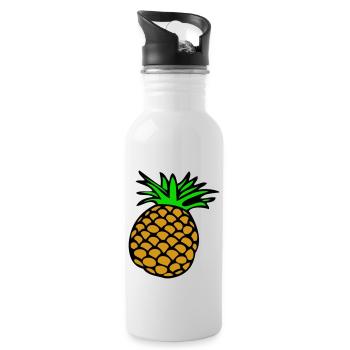 Lemon, Limone, Limette, peach, fruit, fruit, - Water bottle with straw - white - Right