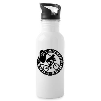 Antifa Bike Punks - Trinkflasche mit integriertem Trinkhalm - Weiß - Rechts