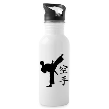 karate - Trinkflasche mit integriertem Trinkhalm - Weiß - Rechts