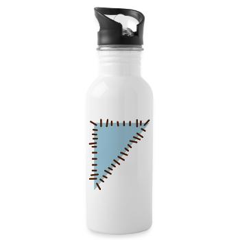 flicken3 - Trinkflasche mit integriertem Trinkhalm - Weiß - Rechts