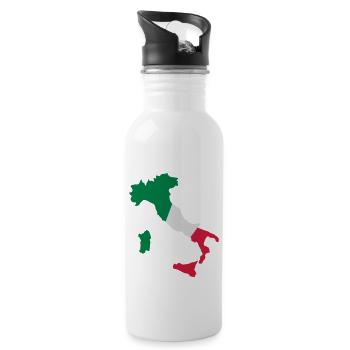 Italien - Trinkflasche mit integriertem Trinkhalm - Weiß - Rechts