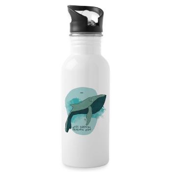 baleine - Gourde avec paille intégrée - blanc - Droite