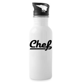 Chef - Trinkflasche mit integriertem Trinkhalm - Weiß - Rechts