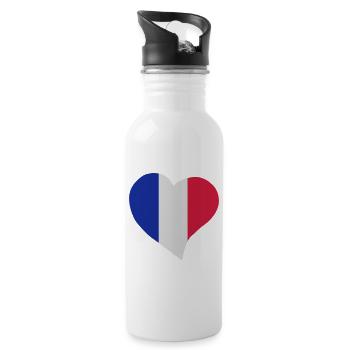 Coeur français - Gourde avec paille intégrée - blanc - Droite