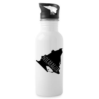 nicaragua - Trinkflasche mit integriertem Trinkhalm - Weiß - Rechts