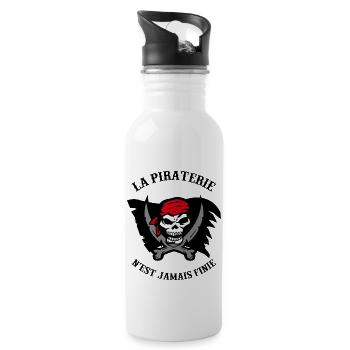 pirate - Gourde avec paille intégrée - blanc - Droite