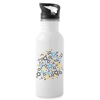Colour Bubbles - Trinkflasche mit integriertem Trinkhalm - Weiß - Rechts