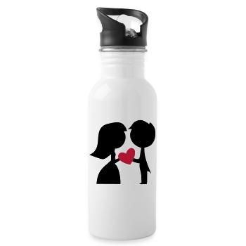 Lustige Geschenke zur Hochzeit - Trinkflasche mit integriertem Trinkhalm - Weiß - Rechts