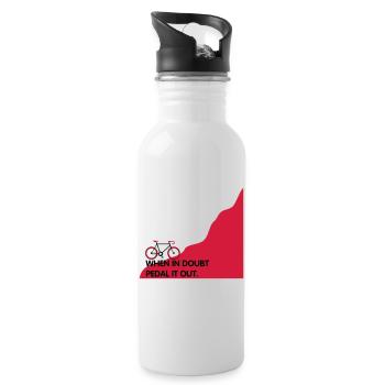 When in doubt pedal it out - Water bottle with straw - white - Right