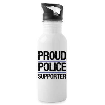 Fier partisan de la police, police, policier, cadeau - Gourde avec paille intégrée - blanc - Droite