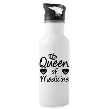 Reine de la médecine Médecine, Dicton, Cadeau - Gourde avec paille intégrée - blanc - Droite