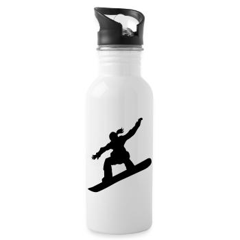 Snowboarding female de - Trinkflasche mit integriertem Trinkhalm - Weiß - Rechts