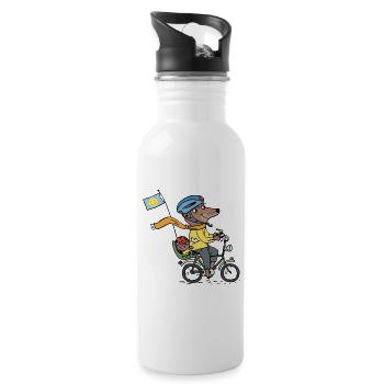 Dad and Jan / kidscontes - Water bottle with straw - white - Right