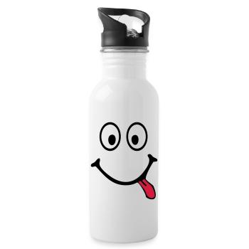 smiley - Trinkflasche mit integriertem Trinkhalm - Weiß - Rechts