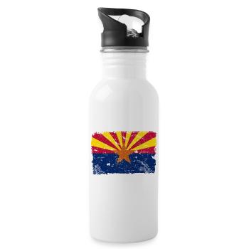 Arizona Drapeau Vintage - Gourde avec paille intégrée - blanc - Droite