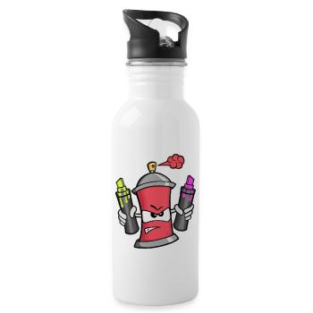Graffiti Spray Can (red) - Trinkflasche mit integriertem Trinkhalm - Weiß - Rechts