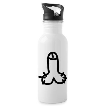 Penis - Trinkflasche mit integriertem Trinkhalm - Weiß - Rechts