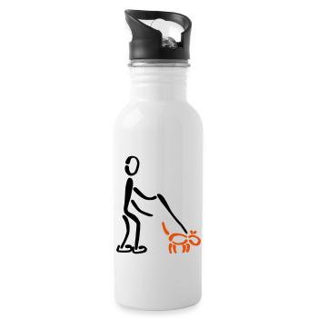 Gassi Hund 2C - Trinkflasche mit integriertem Trinkhalm - Weiß - Rechts