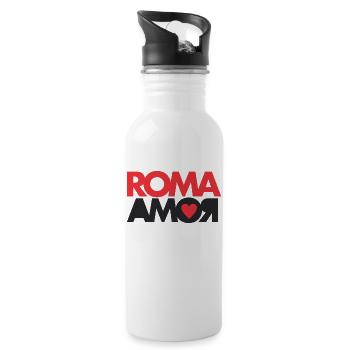 Rome love - Water bottle with straw - white - Right