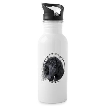 Black Beauty - Trinkflasche mit integriertem Trinkhalm - Weiß - Rechts