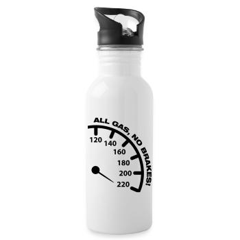 all_gas_no_brakes_f1 - Trinkflasche mit integriertem Trinkhalm - Weiß - Rechts