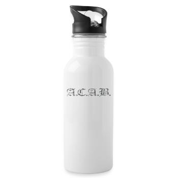 ACAB digital camouflage - Water bottle with straw - white - Right