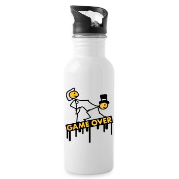 bachelor_party_game_over - Water bottle with straw - white - Right