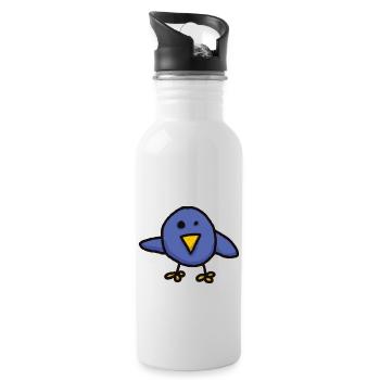 Ludwig the Twitter bird Twitterbird bird No. 7 - Water bottle with straw - white - Right