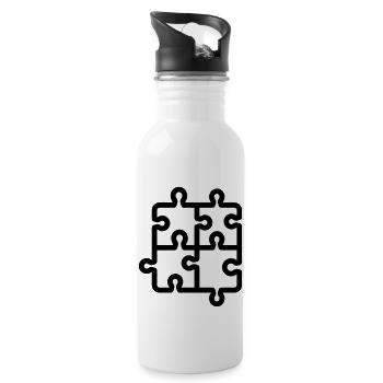 pièces de puzzle - Gourde avec paille intégrée - blanc - Droite