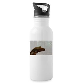 Crested Gecko Calm Forest - Trinkflasche mit integriertem Trinkhalm - Weiß - Rechts