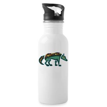 Wolf - Trinkflasche mit integriertem Trinkhalm - Weiß - Rechts