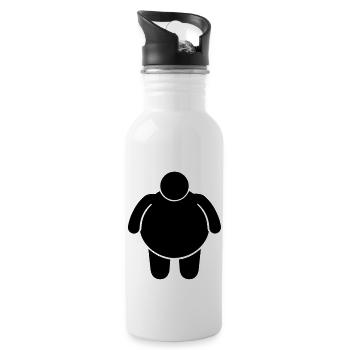 fat_man__f1 - Trinkflasche mit integriertem Trinkhalm - Weiß - Rechts