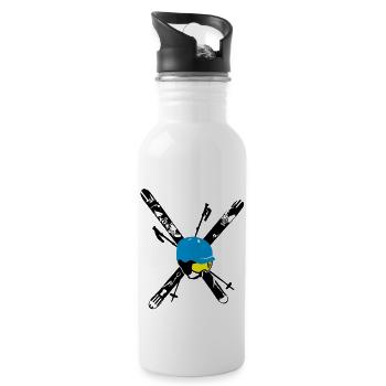 Free Ski Compilation - Water bottle with straw - white - Right