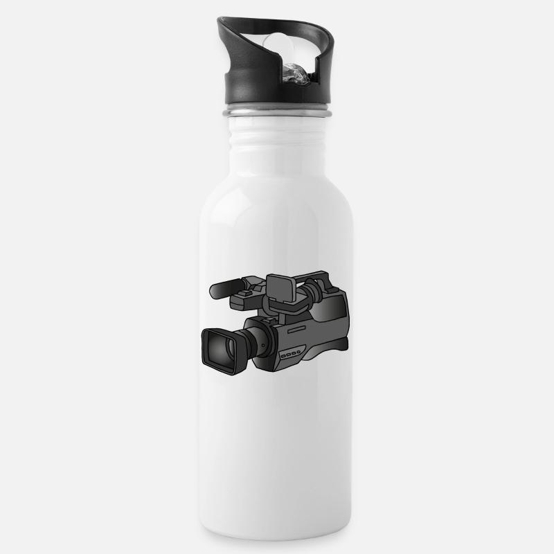 Caméra vidéo - Gourde avec paille intégrée - blanc