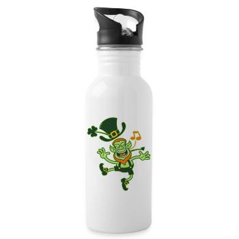 Leprechaun Dancing and Singing - Water bottle with straw - white - Right