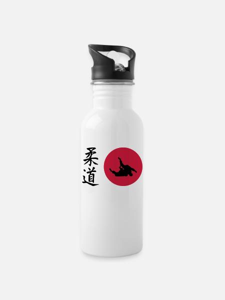 Judo - Water bottle with straw - white