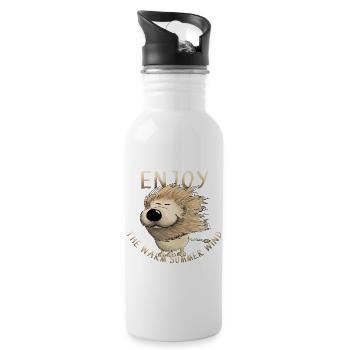 Enjoy - Drolly Lion - Water bottle with straw - white - Right