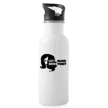 Let's make history herstory ru paul drag race - Trinkflasche mit integriertem Trinkhalm - Weiß - Rechts