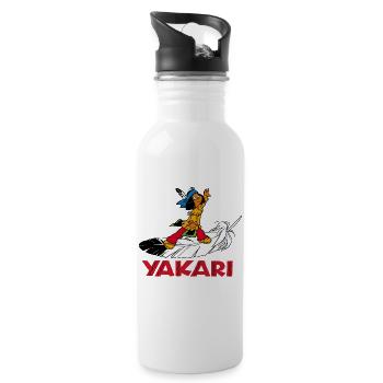 Yakari auf Feder - Trinkflasche mit integriertem Trinkhalm - Weiß - Rechts
